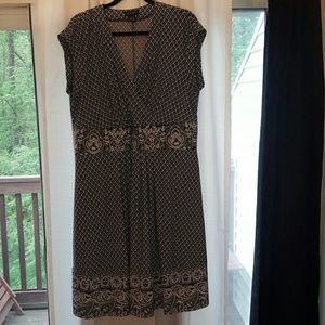 Black and white pattern wrap top dress