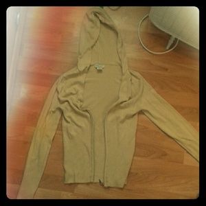 Guess Tan Zip Up Hoodie Cardigan