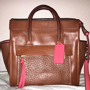 Coach bag with handle and strap