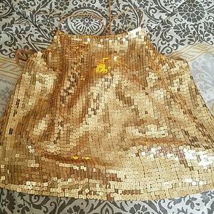 Gold sequin sexy top