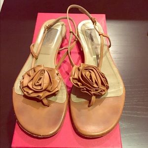 Valentino Leather flower sandals