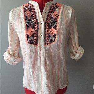 Anthropology Embroidered Shirt