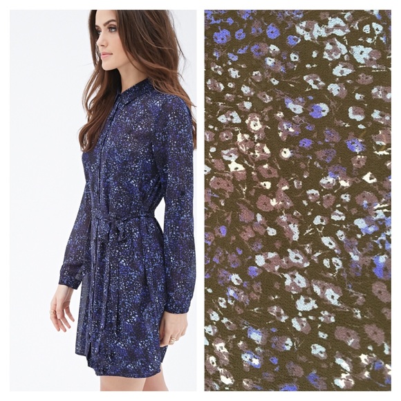 Water color print shirt dress - Picture 4 of 4