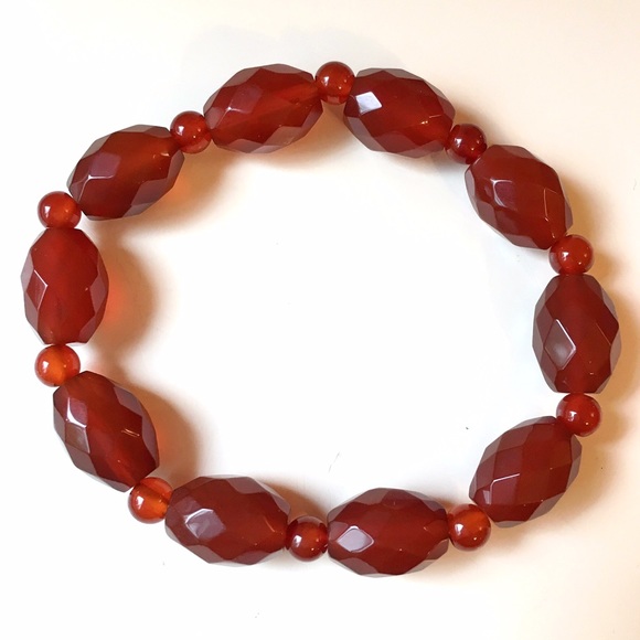Monet Amber Glass Beaded Bracelet