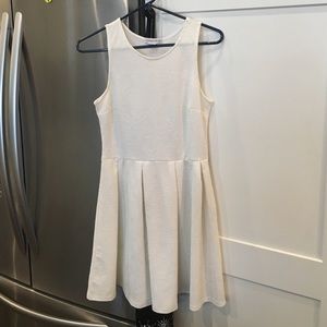 White dress with floral lining