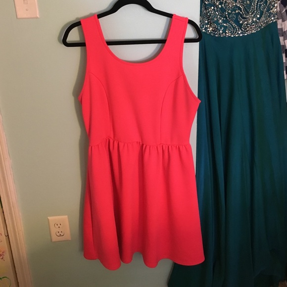 Hot Pink plus size skater dress