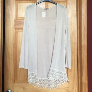 Lightweight Cardigan with Crochet Bottom