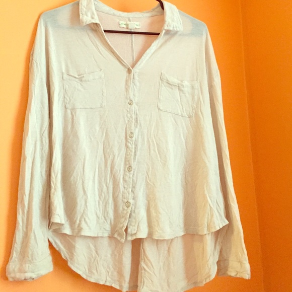 Tan button down
