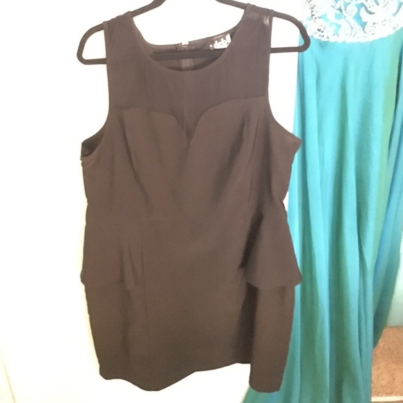 Preppy Black Plus Black Peplum Dress