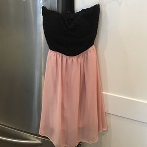 Black and pink mini dress with strapped back