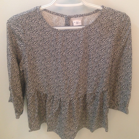 UO floral peplum cropped shirt