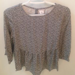 UO floral peplum cropped shirt