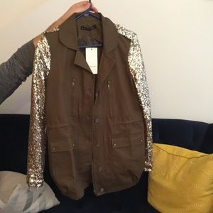 NWT! Faubourg de Paris sequin lightweight jacket