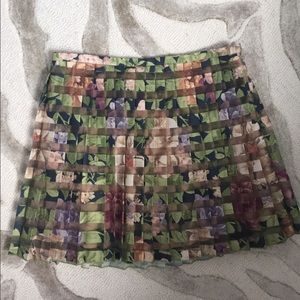 Worn once. Geo-Floral Print ZARA pleated skirt.