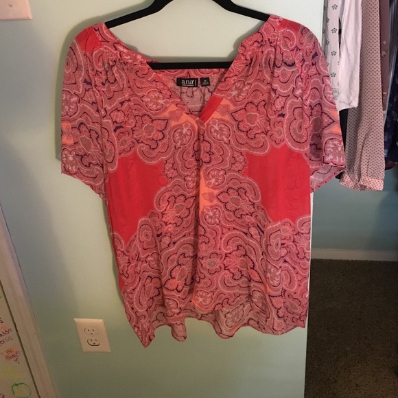 Beautiful Pink Flowy Plus Top