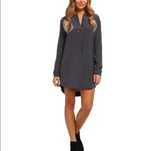 Alternaltive Apparel silk henley shirt dress