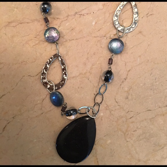 Lia Sophia blue silver necklace