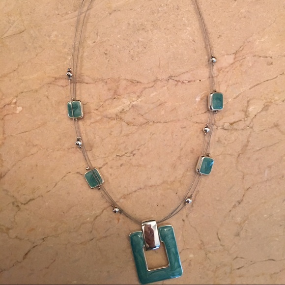 Lia Sophia silver turquoise necklace