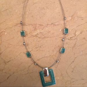 Lia Sophia silver turquoise necklace