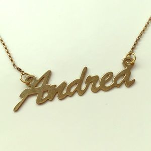 Andrea gold plated nameplate necklace