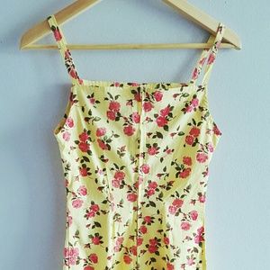 Cute retro vintage yellow floral dress