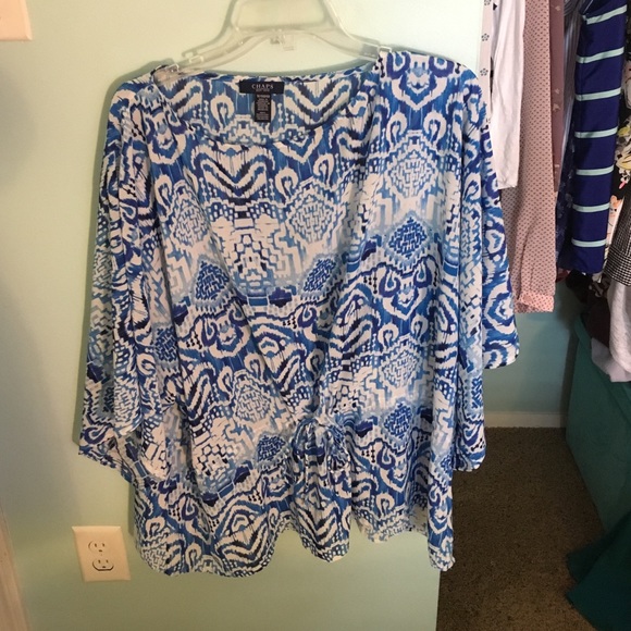 Chaps Blue Flowy Summer Top