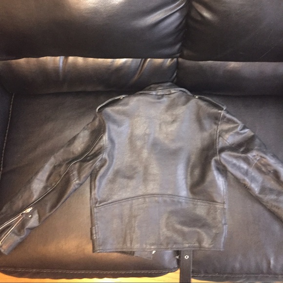 Childs Distressed Leather Motorcycle Jacket - Picture 2 of 5