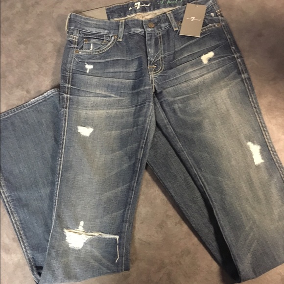 NWT 7forallmankind distressed A pocket flare