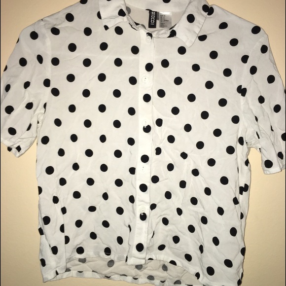 polka dotted button down