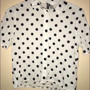 polka dotted button down