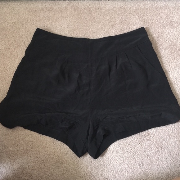 Black silk shorts