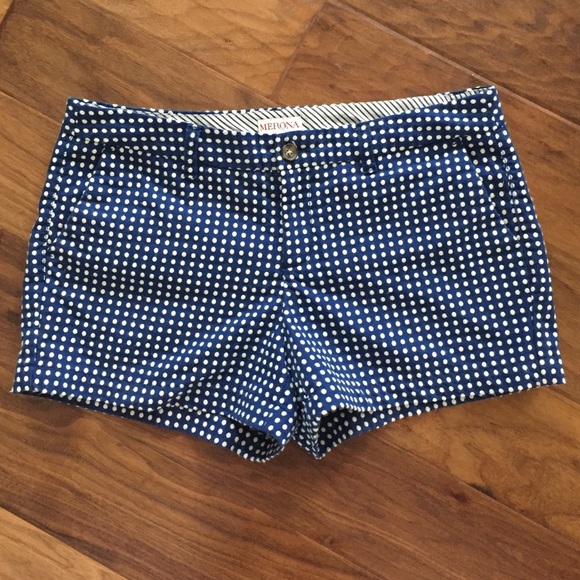 Merona Navy and White polka dot 3" shorts