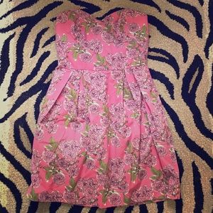 Floral strapless dress