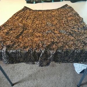 Brown Silk Skirt