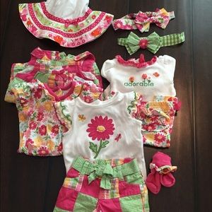 Four 0-3 month Gymboree CUTE baby girl outfits!