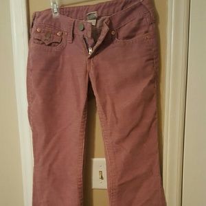True religion, pink corduroy pants