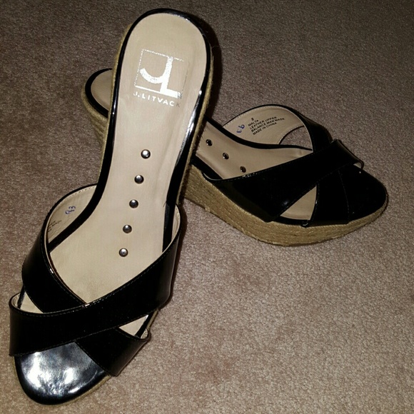 J.Litvack Shoes - J.Litvack Black patent wedges
