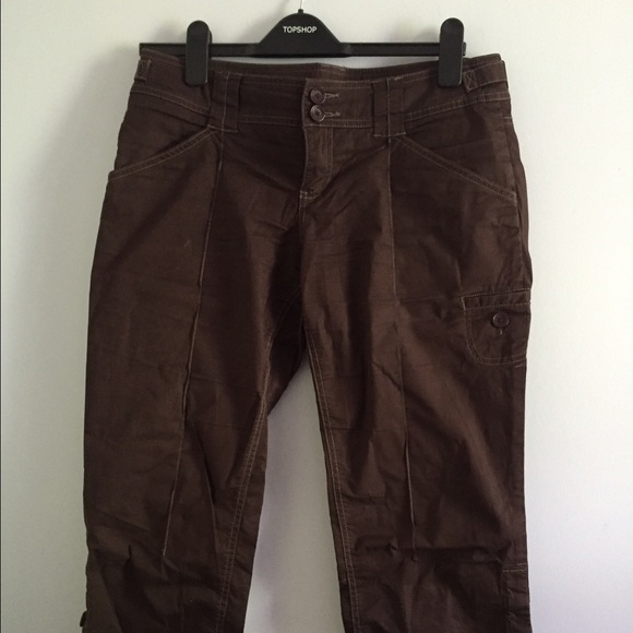 Anthropologie Sitwell Capri brown pants Sz 6 cute!