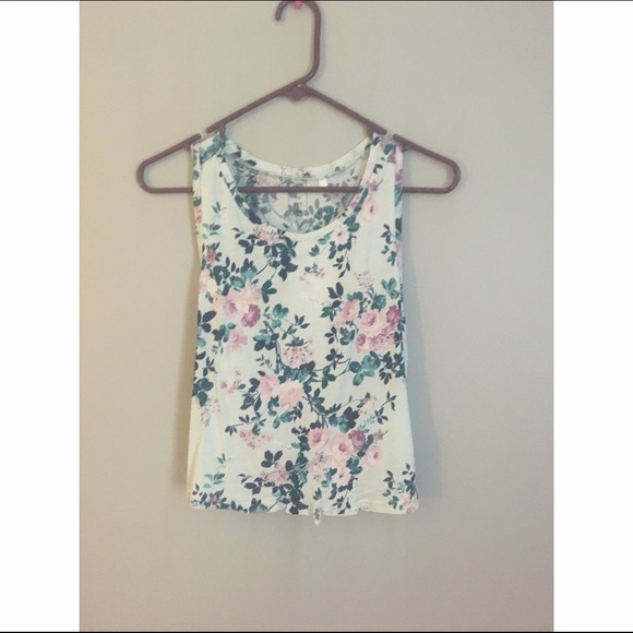 Floral Crop tank top