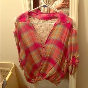 Buckle Gimmicks by BKE Plaid Wrap shirt MED