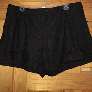 LC Lauren Conrad black lace shorts