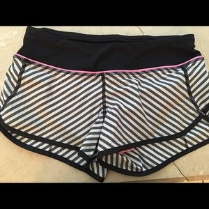 Lululemon white striped with pink accents