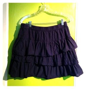 Layered Navy Mini Skirt