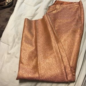 J. Crew 10/12 gold sparkle/ shimmer skimmer pants