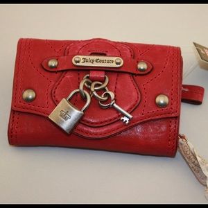 Juicy Couture hot pink leather wallet