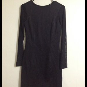 Black dress with sheer sleeves