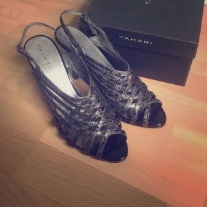 Tahari strappy pumps