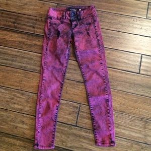 Red Black Acid Wash Lovesick Super Skinny Jeans
