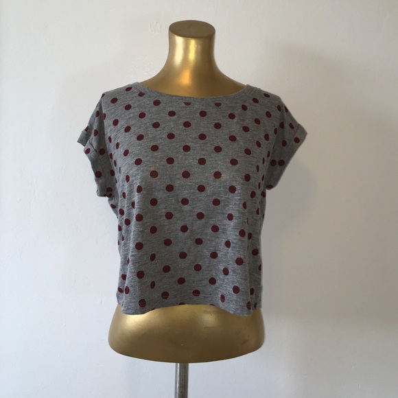 Grey Short sleeved with Marion Polkadots