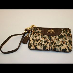 Coach leopard print wristlet